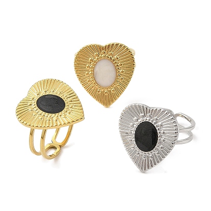 304 эмалированные открытые манжеты из нержавеющей стали для женщин, сердце