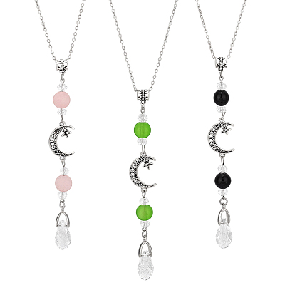 3шт. подвесные украшения из стеклянного сплава, Сплав с застежками когтя омара