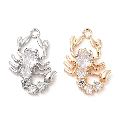 Подвески из прозрачного стекла с инкрустацией из латуни, креветка