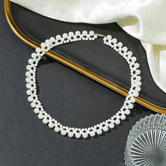 Ожерелья из бисера и жемчуга из АБС-пластика, с 304 из нержавеющей стали Lobster Claw застежками