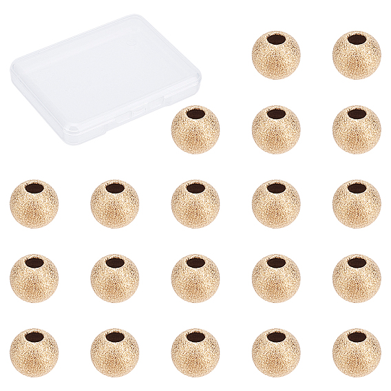 20шт. желтые текстурированные бусины, 1/20 14 к золоту, без кадмия, без никеля и без свинца, круглые