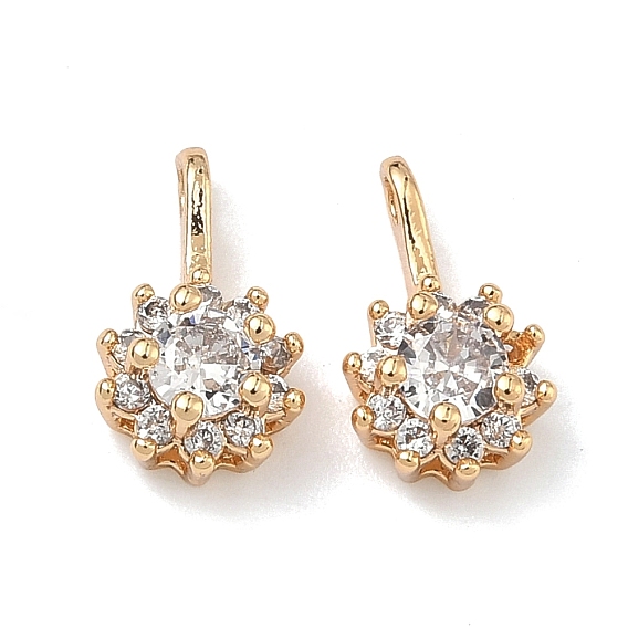 Латунные микропаве прозрачные подвески с фианитом, 