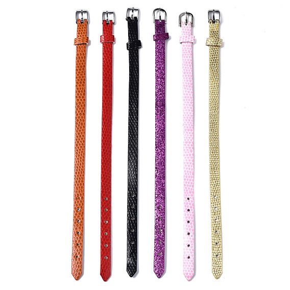 Leather Watch Band, Mixed Color, 220x7x1mm