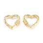 Brass Micro Pave Cubic Zirconia Screw Carabiner Lock Charms, for Necklaces Making, Heart, Golden