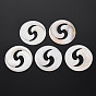 Coquille eau douce naturelle cabochons, non teint, plat rond