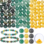 Наборы для изготовления браслетов своими руками, включая бусины из натуральных и синтетических драгоценных камней, а также эластичную нить из кристаллов., круглые