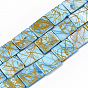 Drawbench Freshwater Shell Beads Strands, Dyed, Rectangle