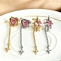 Brass Pave Cubic Zirconia Cuff Earrings, Platinum/Golden