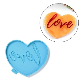 DIY Cup Mat Silicone Molds, Resin Casting Molds, For UV Resin, Epoxy Resin Craft Making, Heart with Love