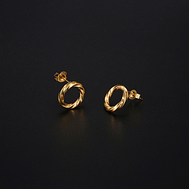 304 Stainless Steel Ring Stud Earring for Women
