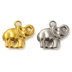 Ion Plating(IP) 304 Stainless Steel Pendants, Elephant Charm