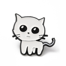 Lovely Cat Enamel Pins, Black Alloy Brooch for Backpack Clothes