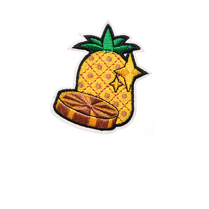 Pineapple/Avocado Computerized Embroidery Cloth Iron on Patches, Stick On Patch, Fruit Appliques