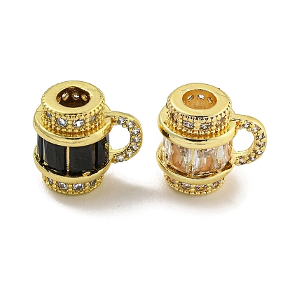 Crémaillère en laiton placage billes de zircone cubique, plaqué longue durée, sans plomb et sans cadmium, colonne, réel 18 k plaqué or