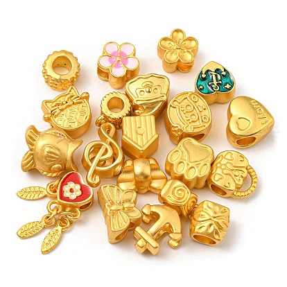 Alloy Beads, with Enamel, Mixed Shapes