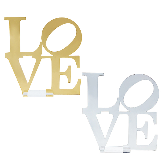 2 Sets 2 Colors Acrylic Display Holder, Word Love