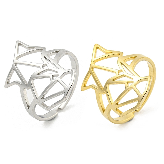 304 кольца из нержавеющей стали, полая голова лисы животного