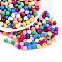 Выпечка окрашенные стеклянные бусины, имитация фарфоровых бусин, круглые