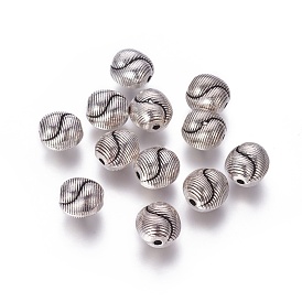 Tibetan Style Alloy Twist Beads, Cadmium Free & Lead Free, 9.5x9.5x8mm, Hole: 1.5mm, about 400pcs/1000g