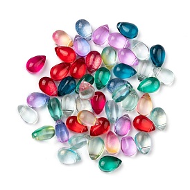 50Pcs Transparent Glass Beads, Top Drilled Beads, Teardrop