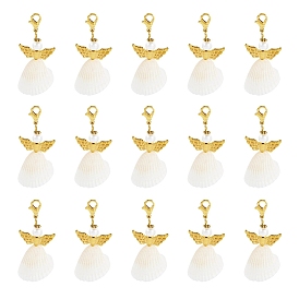 Adornos colgantes de acrílico y concha de ángel, con broches de langosta de la aleación de la garra