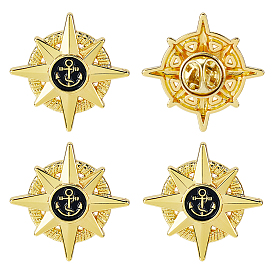4шт. значки в виде звезды с якорем, изготовленные из сплава с эмалью, для ношения на лацкане, рюкзаке или одежде