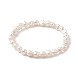 Pulseras elásticas con cuentas de perlas naturales