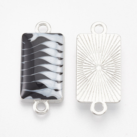 Alloy Enamel Links Connectors, Rectangle