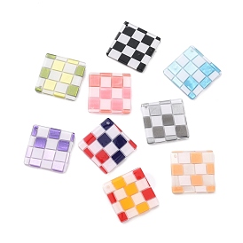 Checkerboard Style Rhombus Acrylic Pendants