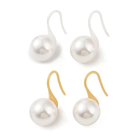 Hypoallergenic Bioceramics Zirconia Ceramic Dnagle Earrings, with Shell, No Fading and Nickel Free, Round