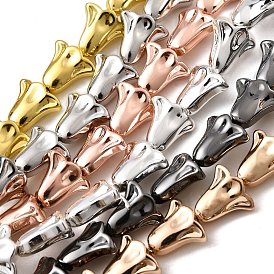 Стеклянные бусины с гальваническим покрытием , цветок