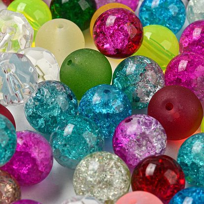 Opaque Spray Painted Glass Beads, Round