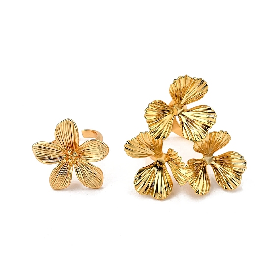 Латунные кольца-манжеты для женщин, цветок