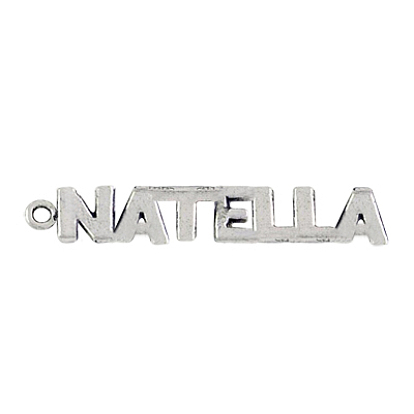 Tibetischer stil Aluminium Anhänger & Charms, Bleifrei und cadmium frei, Buchstabe,  Antiksilbern, 22x8x2.5 mm, Bohrung: 2 mm