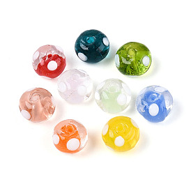 Бусы лэмпворк ручной работы, Рондель с точкой