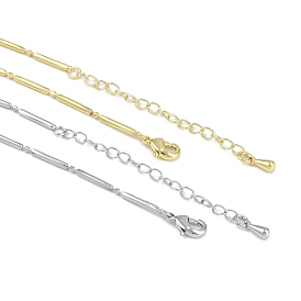 Rack Plating Brass Bar Link Chain Necklaces for Women, Long-Lasting Plated, Lead Free & Cadmium Free