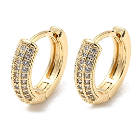 Brass with Clear Cubic Zirconia Hoop Earrings, Ring