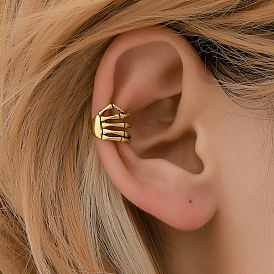 Fashion personality punk style skull hand spine ear bone clip earrings earrings without piercing ear clip ear jewelry