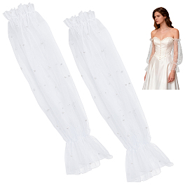 Polyester Detachable Mesh Puff Sleeves, for Wedding Bridal Dress Tulle Accessories