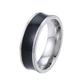 201 Stainless Steel Flat Finger Ring for Women