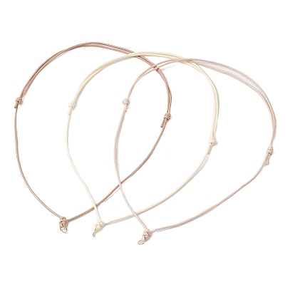 Регулируемое корейское изготовление ожерелья из вощеного полиэстера, с 304 фурнитурой из нержавеющей стали, разноцветные