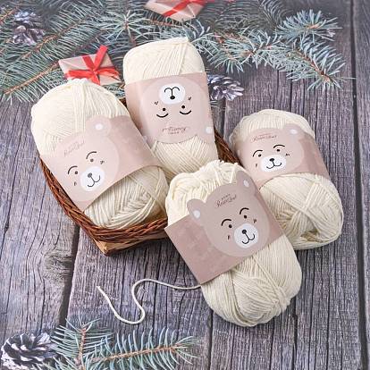 Fils de coton doux pour bébé, avec du coton et fibre pan, 1.5 mm, sur 40 g / rouleau, 145m/rouleau, 10 rouleaux / sac