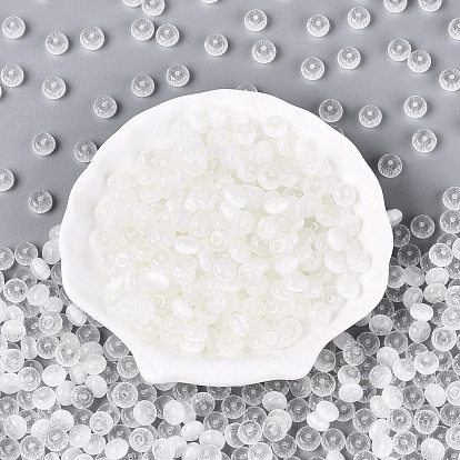 FGB Grade A Drawbench Style Glass Seed Beads, Rondelle, Imitation Cat Eye Beads