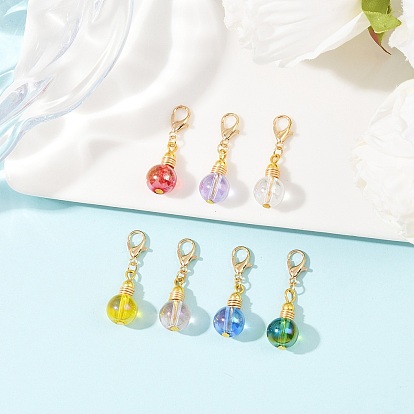 7 шт. рождественские подвесные украшения из латуни и стекла, с карабин-лобстерами , лампа