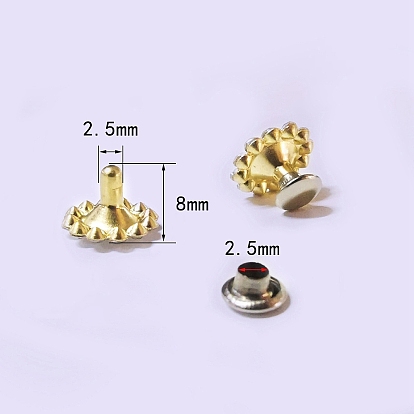 Alloy Flower Cap Rivets Studs, with Rhinestone, for Clothes Bag Shoes Leather Craft