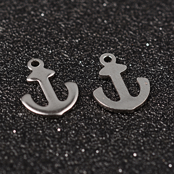 Anker 304 Edelstahl-Charme, 12x9x1 mm, Bohrung: 1 mm