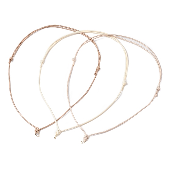 Регулируемое корейское изготовление ожерелья из вощеного полиэстера, с 304 фурнитурой из нержавеющей стали, разноцветные