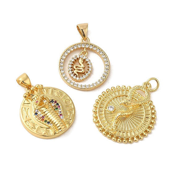 Латунные микро проложить кубического циркония подвески, без кадмия, без никеля и без свинца, реальный 18 k позолоченный