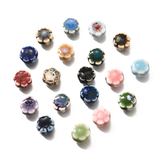 Фарфоровые бусины ручной работы, цветок