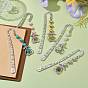 5Pcs 5 Styles Tibetan Style Alloy Bookmarks, Angel Glass Pearl Pendant Bookmarks